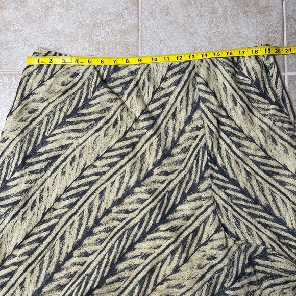 Ralph Lauren Tangiers Safari Black/Ghurka Silk Linen Skirt Size 2X - Picture 2 of 5